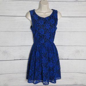 Blue and Black Lace Dress